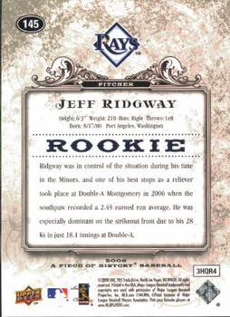 2008 Upper Deck A Piece of History #145 Jeff Ridgway Back