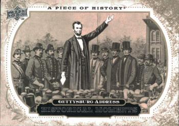 2008 Upper Deck A Piece of History #158 Gettysburg Address Front