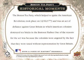 2008 Upper Deck A Piece of History #177 Boston Tea Party Back
