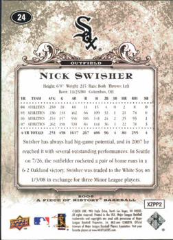 2008 Upper Deck A Piece of History #24 Nick Swisher Back