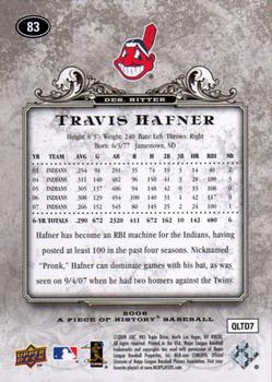 2008 Upper Deck A Piece of History #83 Travis Hafner Back