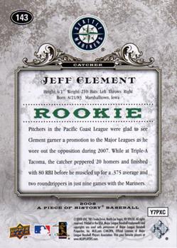 2008 Upper Deck A Piece of History #143 Jeff Clement Back
