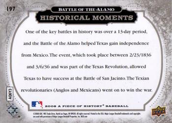 2008 Upper Deck A Piece of History #197 Battle of the Alamo Back