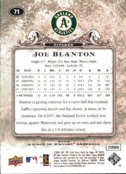 2008 Upper Deck A Piece of History #71 Joe Blanton Back