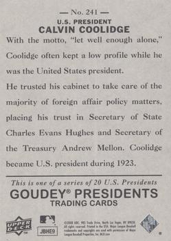 2008 Upper Deck Goudey #241 Calvin Coolidge Back