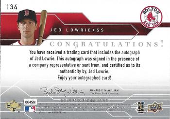 2008 SP Authentic #134 Jed Lowrie Back