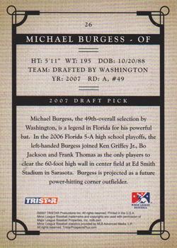 2007 TriStar Prospects Plus #26 Michael Burgess Back
