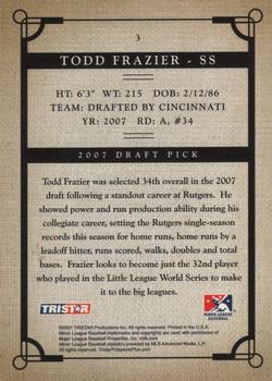 2007 TriStar Prospects Plus #3 Todd Frazier Back