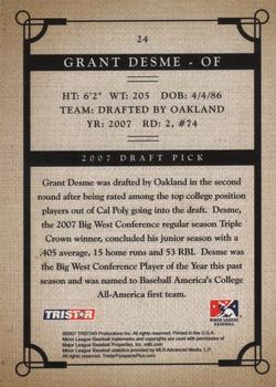 2007 TriStar Prospects Plus #24 Grant Desme Back