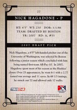 2007 TriStar Prospects Plus #27 Nick Hagadone Back