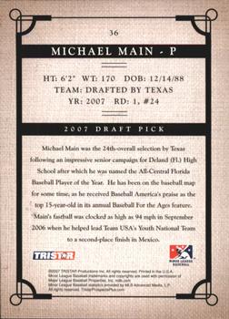 2007 TriStar Prospects Plus #36 Michael Main Back