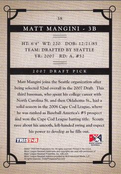 2007 TriStar Prospects Plus #38 Matt Mangini Back