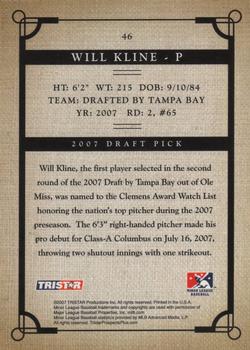 2007 TriStar Prospects Plus #46 Will Kline Back