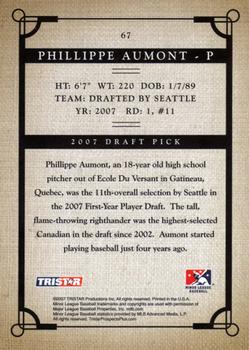 2007 TriStar Prospects Plus #67 Phillippe Aumont Back