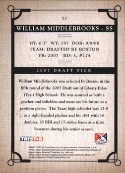 2007 TriStar Prospects Plus #77 Will Middlebrooks Back