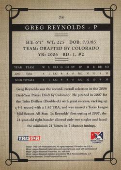 2007 TriStar Prospects Plus #78 Greg Reynolds Back