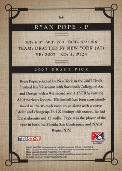 2007 TriStar Prospects Plus #84 Ryan Pope Back