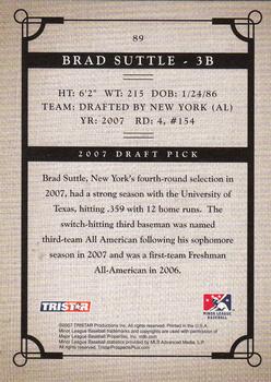 2007 TriStar Prospects Plus #89 Bradley Suttle Back