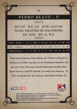 2007 TriStar Prospects Plus #92 Pedro Beato Back