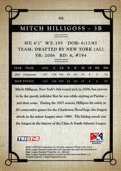 2007 TriStar Prospects Plus #98 Mitch Hilligoss Back
