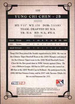 2007 TriStar Prospects Plus #100 Yung-Chi Chen Back
