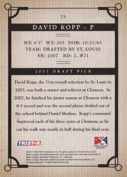 2007 TriStar Prospects Plus #75 David Kopp Back