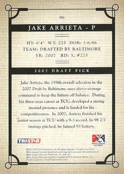 2007 TriStar Prospects Plus #96 Jake Arrieta Back