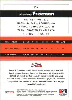 2008 TriStar PROjections #154 Freddie Freeman Back