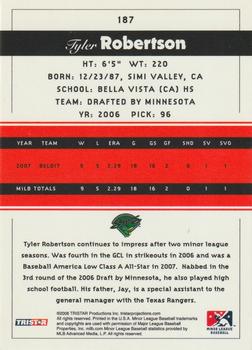 2008 TriStar PROjections #187 Tyler Robertson Back