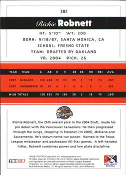 2008 TriStar PROjections #381 Richie Robnett Back
