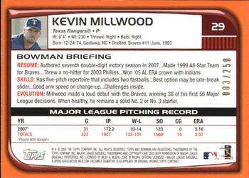 2008 Bowman - Orange #29 Kevin Millwood Back