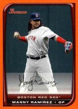 2008 Bowman - Orange #30 Manny Ramirez Front