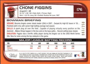 2008 Bowman - Orange #176 Chone Figgins Back