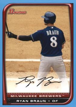 2008 Bowman - Blue #1 Ryan Braun Front
