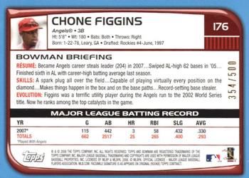 2008 Bowman - Blue #176 Chone Figgins Back