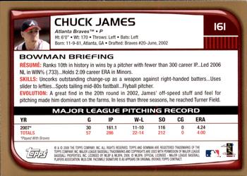 2008 Bowman - Gold #161 Chuck James Back