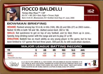 2008 Bowman - Gold #162 Rocco Baldelli Back