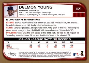 2008 Bowman - Gold #165 Delmon Young Back