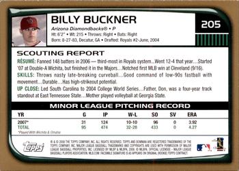 2008 Bowman - Gold #205 Billy Buckner Back