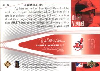 2002 Upper Deck Rookie Debut - Solid Contact #SC-OV Omar Vizquel Back
