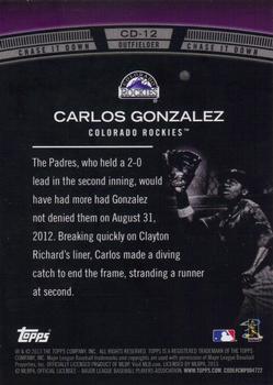 2013 Topps - Chase It Down #CD-12 Carlos Gonzalez Back