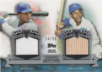 2013 Topps - Chasing History Dual Relics #CHDR-CB Starlin Castro / Ernie Banks Front