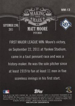 2013 Topps - Making Their Mark #MM-13 Matt Moore Back
