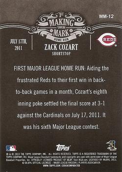 2013 Topps - Making Their Mark #MM-12 Zack Cozart Back