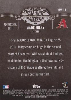 2013 Topps - Making Their Mark #MM-18 Wade Miley Back