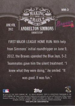 2013 Topps - Making Their Mark #MM-3 Andrelton Simmons Back
