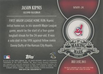 2013 Topps - Making Their Mark Relics #MMR-JK Jason Kipnis Back