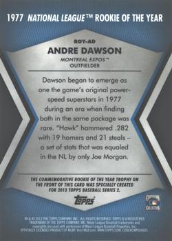 2013 Topps - Rookie of the Year Award Winners Trophy #ROY-AD Andre Dawson Back