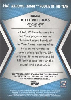 2013 Topps - Rookie of the Year Award Winners Trophy #ROY-BW Billy Williams Back