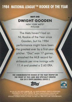 2013 Topps - Rookie of the Year Award Winners Trophy #ROY-DG Dwight Gooden Back